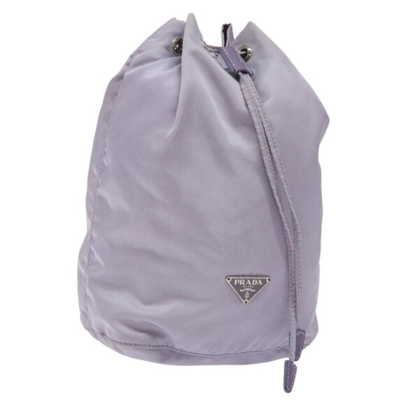 PRADA Purse Pouch Nylon Purple Silver Auth bs28790 - Picture 1 of 16